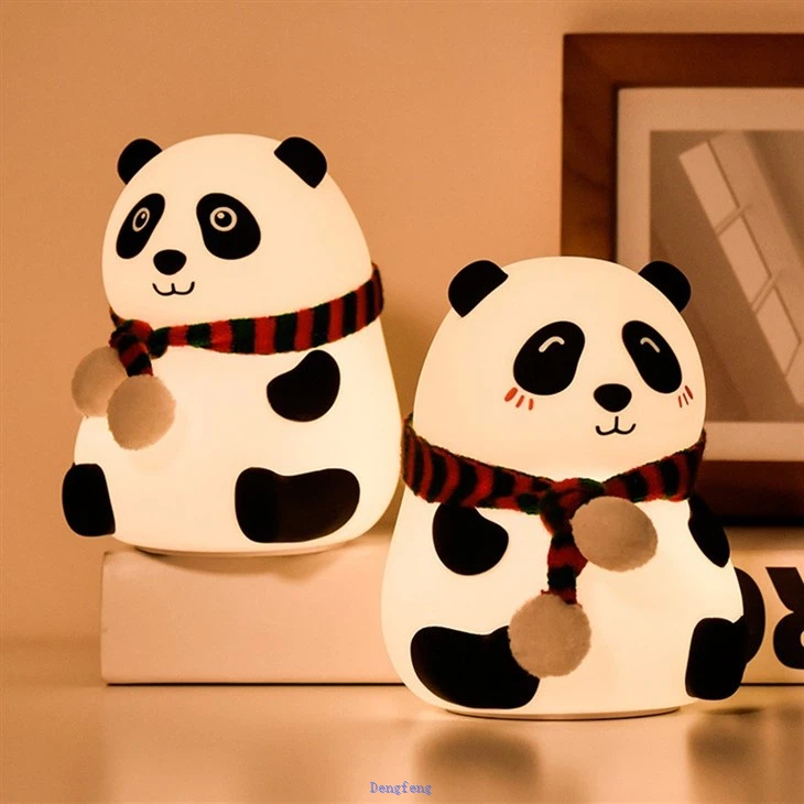 Rechargeable Silicone Panda Tap Night Light Bedside Lamp For Sleep, Mood Lighting