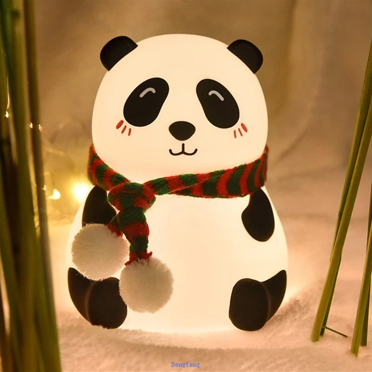 Rechargeable Silicone Panda Tap Night Light Bedside Lamp For Sleep, Mood Lighting