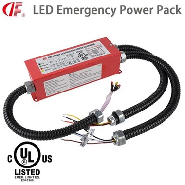 15 Vt LED Favqulodda Batareya to'plami LED NUJli baland yorug'lik chiroqlari uchun Favqulodda vaqt 90 minut UL CUL sertifikati, 120-277VAC